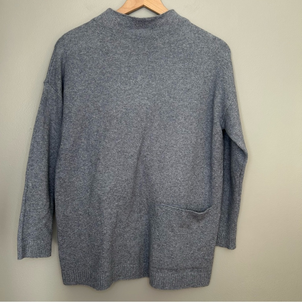 J.Jill Wearever Collection Gray Mockneck Sweater with Pocket, Size Small Petite